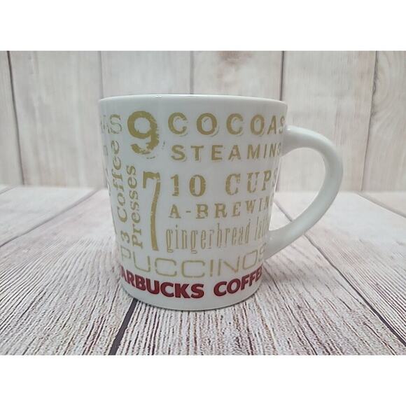 Starbucks 12 Days of Christmas Coffee Tea Mug Cup Red Gold Holiday 14 oz 2008 - Picture 3 of 6